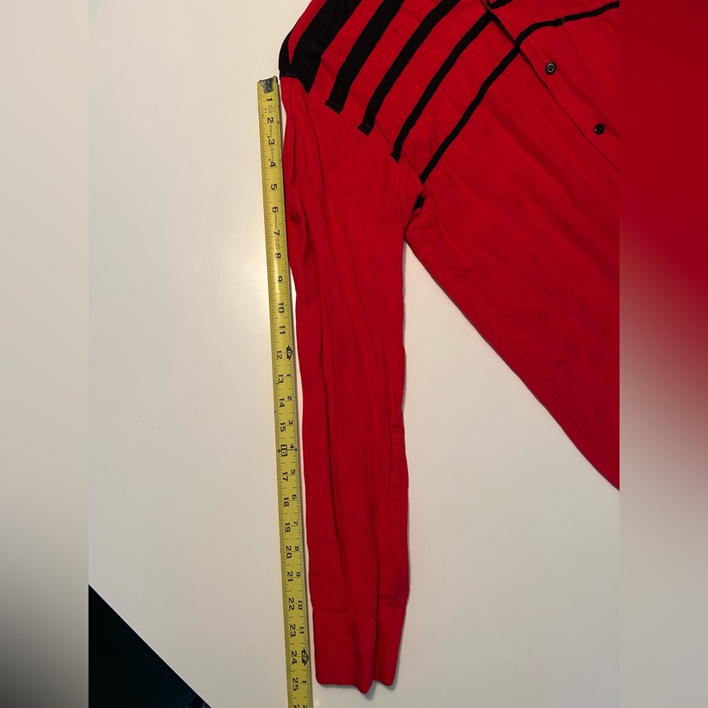 RARE Vintage Gabardine Trash & Vaudeville Red Black Men's Shirt Punk Rockabilly - Picture 12 of 14